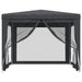Partytent met 4 mesh zijwanden 3x3 m HDPE antracietkleurig