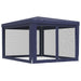 Partytent met 4 mesh zijwanden 3x4 m HDPE blauw