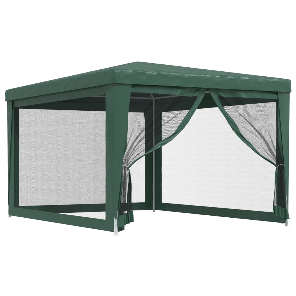 Partytent met 4 mesh zijwanden 3x4 m HDPE groen