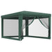 Partytent met 4 mesh zijwanden 3x4 m HDPE groen
