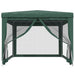 Partytent met 4 mesh zijwanden 3x4 m HDPE groen
