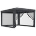 Partytent met 4 mesh zijwanden 3x4 m HDPE antracietkleurig