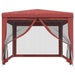 Partytent met 4 mesh zijwanden 3x4 m HDPE rood