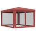 Partytent met 4 mesh zijwanden 3x4 m HDPE rood