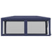 Partytent met 6 mesh zijwanden 3x6 m HDPE blauw