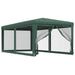 Partytent met 6 mesh zijwanden 3x6 m HDPE groen