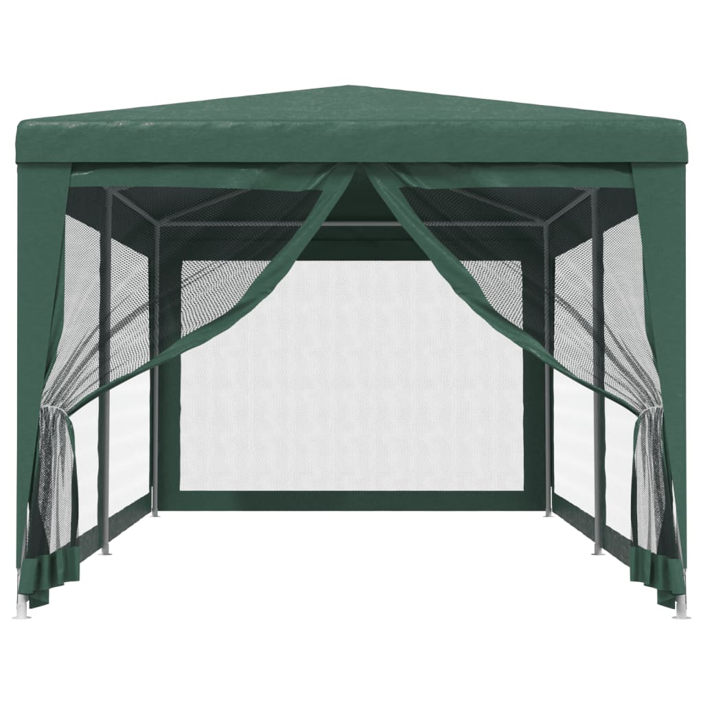 Partytent met 6 mesh zijwanden 3x6 m HDPE groen