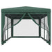Partytent met 6 mesh zijwanden 3x6 m HDPE groen