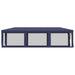 Partytent met 8 mesh zijwanden 3x9 m HDPE blauw