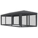 Partytent met 8 mesh zijwanden 3x9 m HDPE antracietkleurig