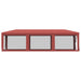 Partytent met 8 mesh zijwanden 3x9 m HDPE rood