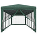 Partytent met 10 mesh zijwanden 3x12 m HDPE groen