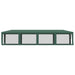 Partytent met 10 mesh zijwanden 3x12 m HDPE groen