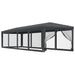 Partytent met 10 mesh zijwanden 3x12 m HDPE antracietkleurig