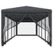 Partytent met 10 mesh zijwanden 3x12 m HDPE antracietkleurig