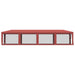 Partytent met 10 mesh zijwanden 3x12 m HDPE rood