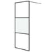 Inloopdouchewand 80x195 cm halfmat ESG-glas zwart