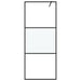 Inloopdouchewand 80x195 cm halfmat ESG-glas zwart