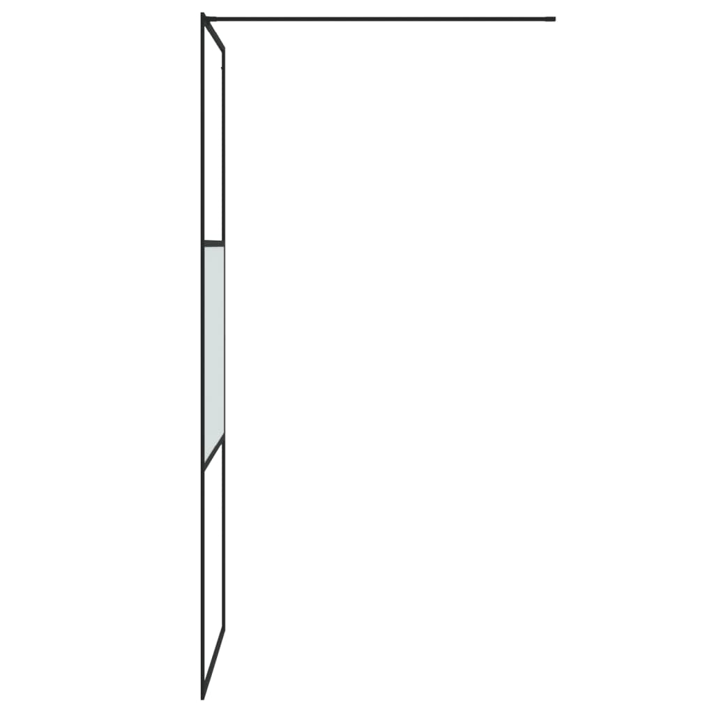Inloopdouchewand 80x195 cm halfmat ESG-glas zwart