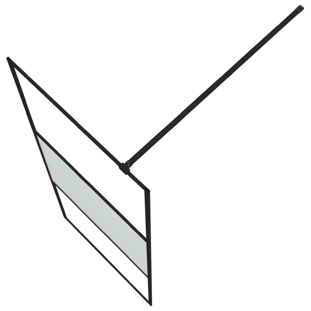 Inloopdouchewand 80x195 cm halfmat ESG-glas zwart