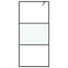 Inloopdouchewand 90x195 cm halfmat ESG-glas zwart