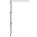 Inloopdouchewand 90x195 cm halfmat ESG-glas zwart