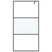 Inloopdouchewand 100x195 cm halfmat ESG-glas zwart