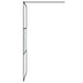 Inloopdouchewand 100x195 cm halfmat ESG-glas zwart