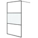 Inloopdouchewand 115x195 cm halfmat ESG-glas zwart