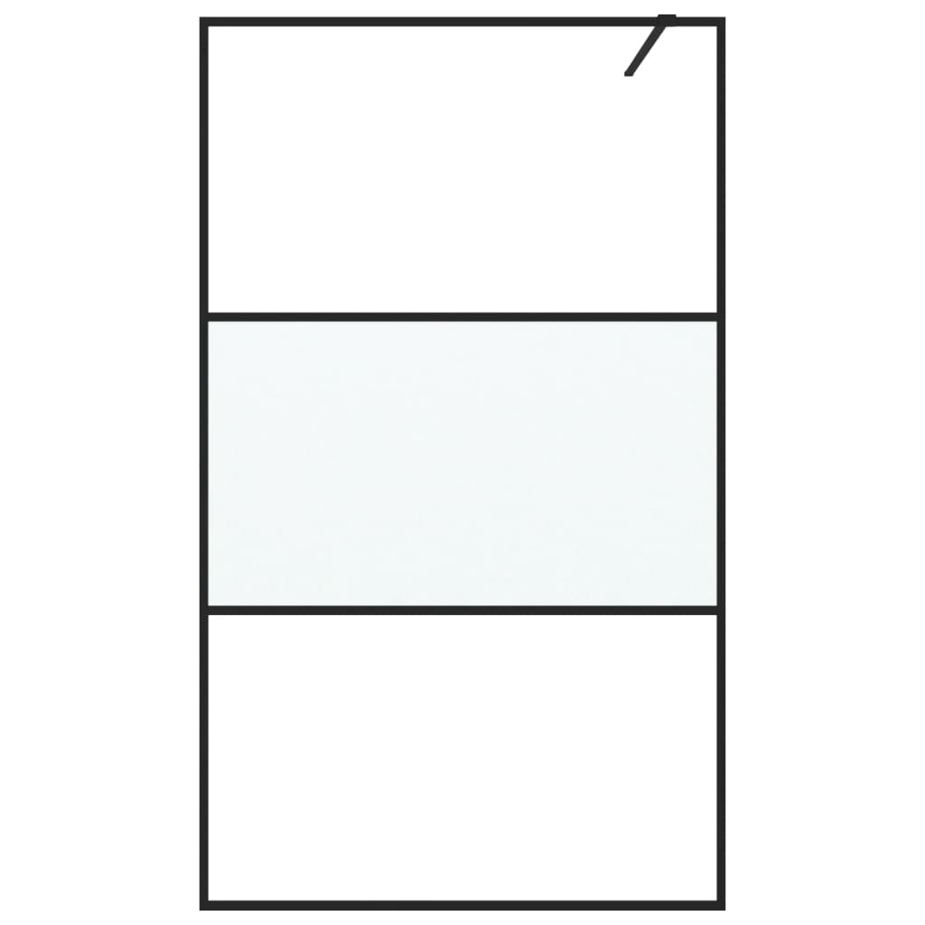 Inloopdouchewand 115x195 cm halfmat ESG-glas zwart
