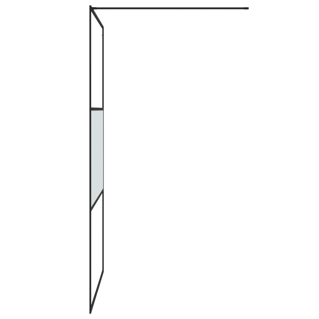 Inloopdouchewand 115x195 cm halfmat ESG-glas zwart