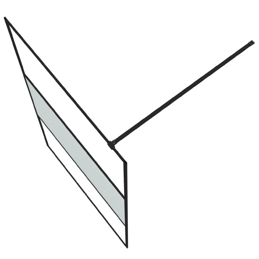 Inloopdouchewand 115x195 cm halfmat ESG-glas zwart