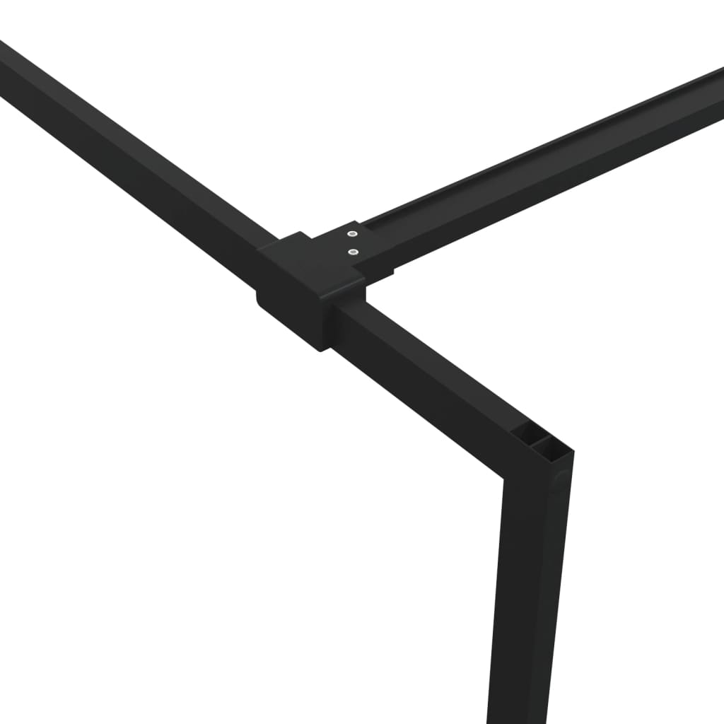Inloopdouchewand 115x195 cm halfmat ESG-glas zwart