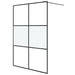 Inloopdouchewand 140x195 cm halfmat ESG-glas zwart