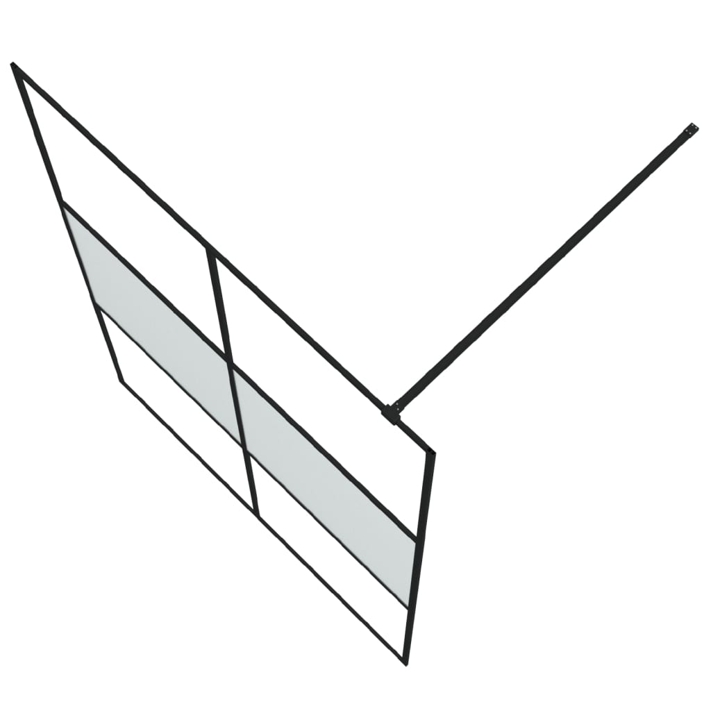 Inloopdouchewand 140x195 cm halfmat ESG-glas zwart