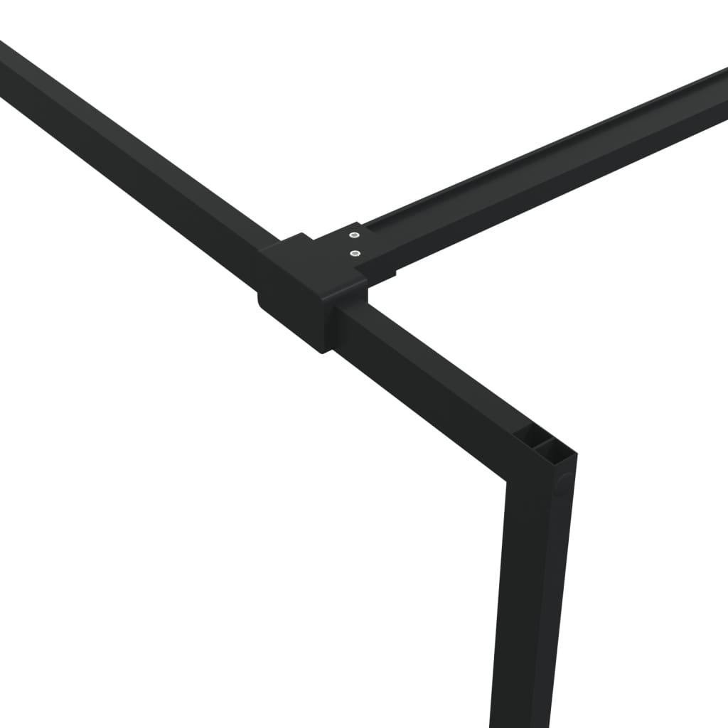 Inloopdouchewand 140x195 cm halfmat ESG-glas zwart
