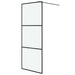 Inloopdouchewand 80x195 cm mat ESG-glas zwart