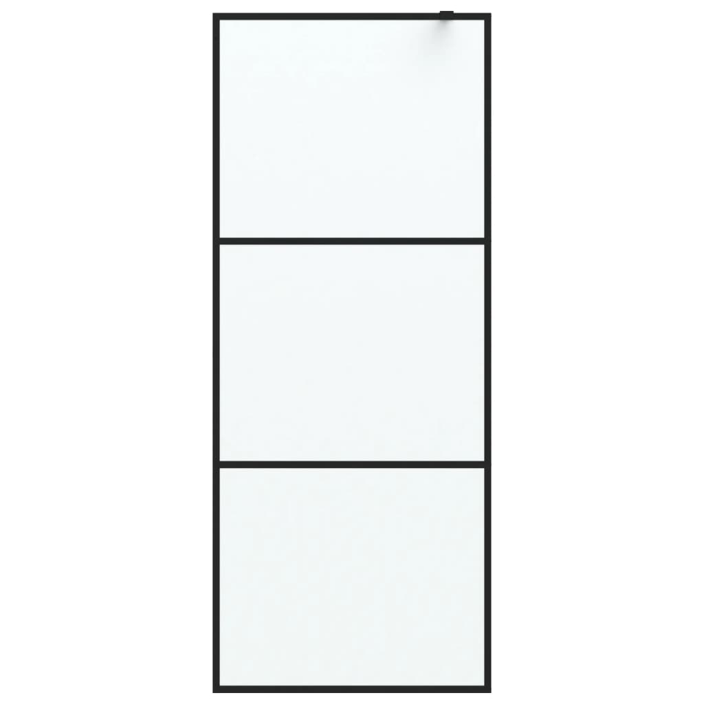 Inloopdouchewand 80x195 cm mat ESG-glas zwart