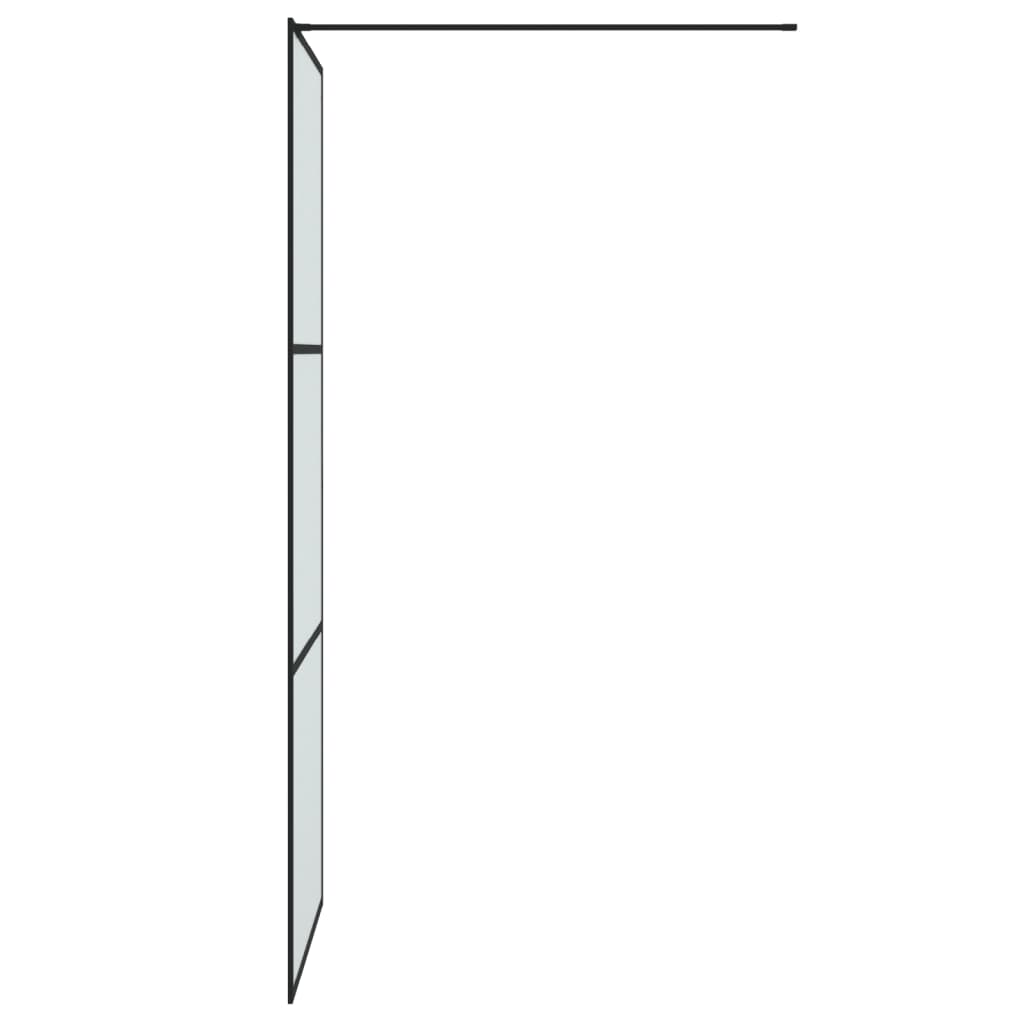 Inloopdouchewand 80x195 cm mat ESG-glas zwart