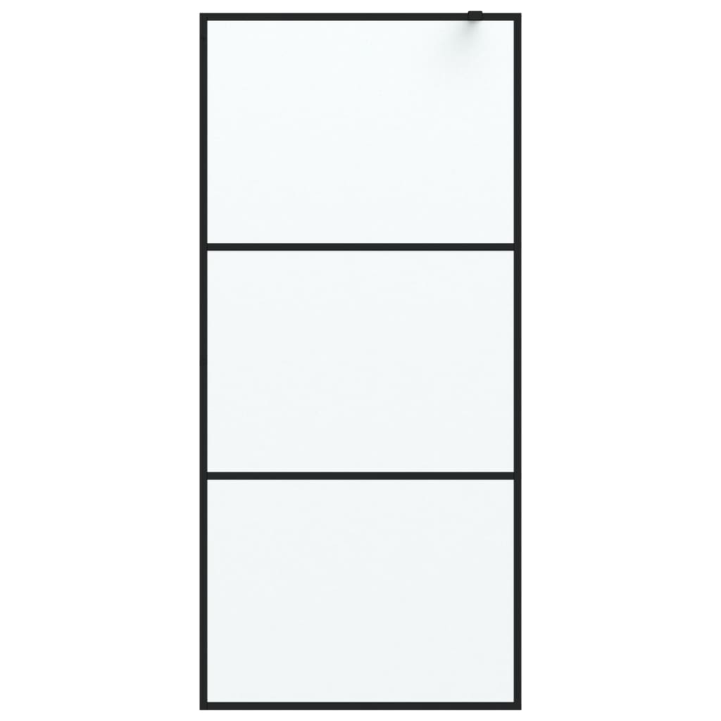 Inloopdouchewand 90x195 cm mat ESG-glas zwart
