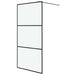 Inloopdouchewand 100x195 cm mat ESG-glas zwart