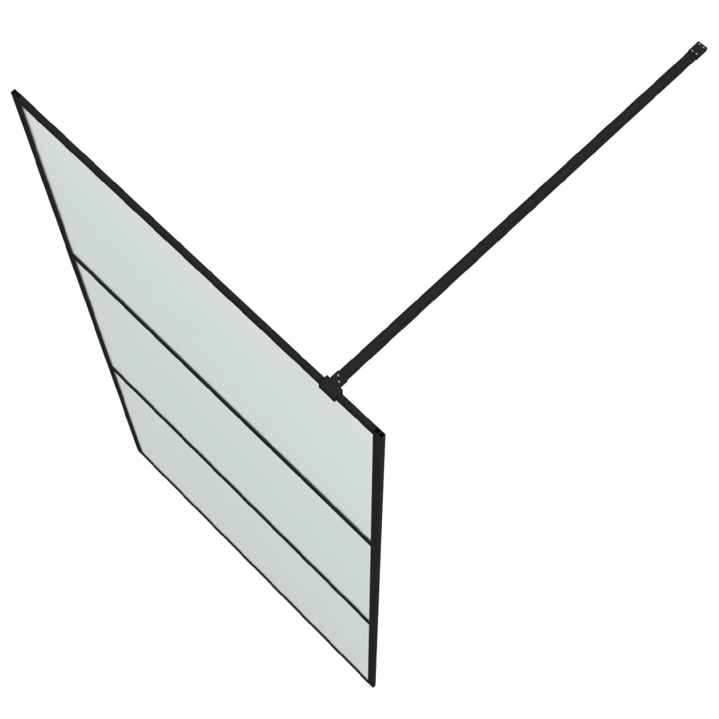 Inloopdouchewand 100x195 cm mat ESG-glas zwart