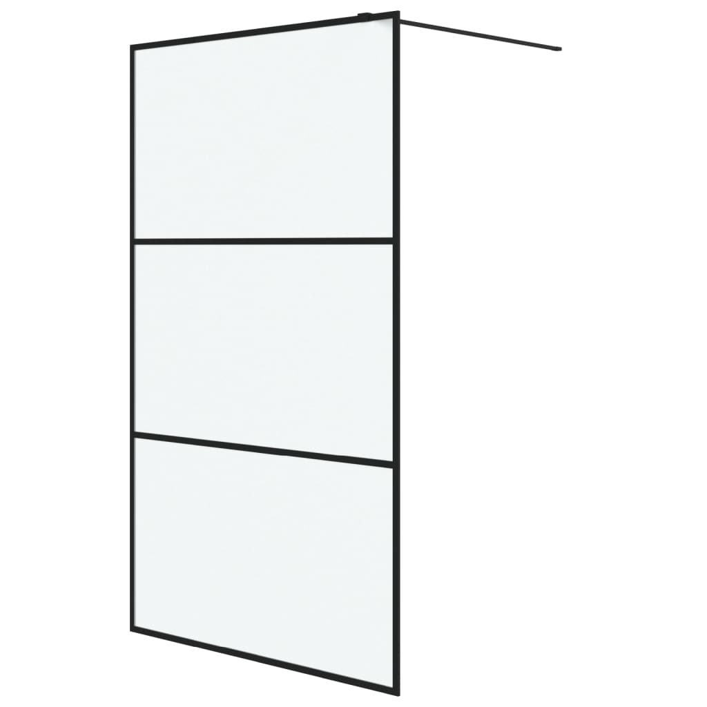 Inloopdouchewand 115x195 cm mat ESG-glas zwart