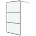 Inloopdouchewand 115x195 cm mat ESG-glas zwart