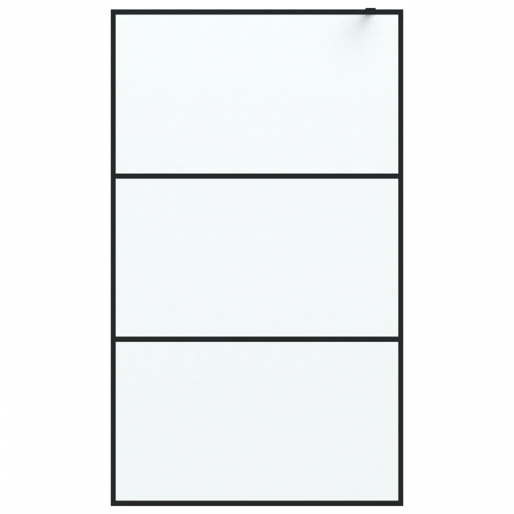 Inloopdouchewand 115x195 cm mat ESG-glas zwart