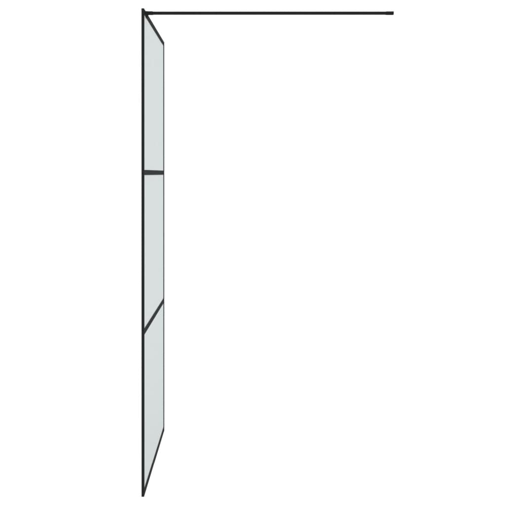 Inloopdouchewand 115x195 cm mat ESG-glas zwart