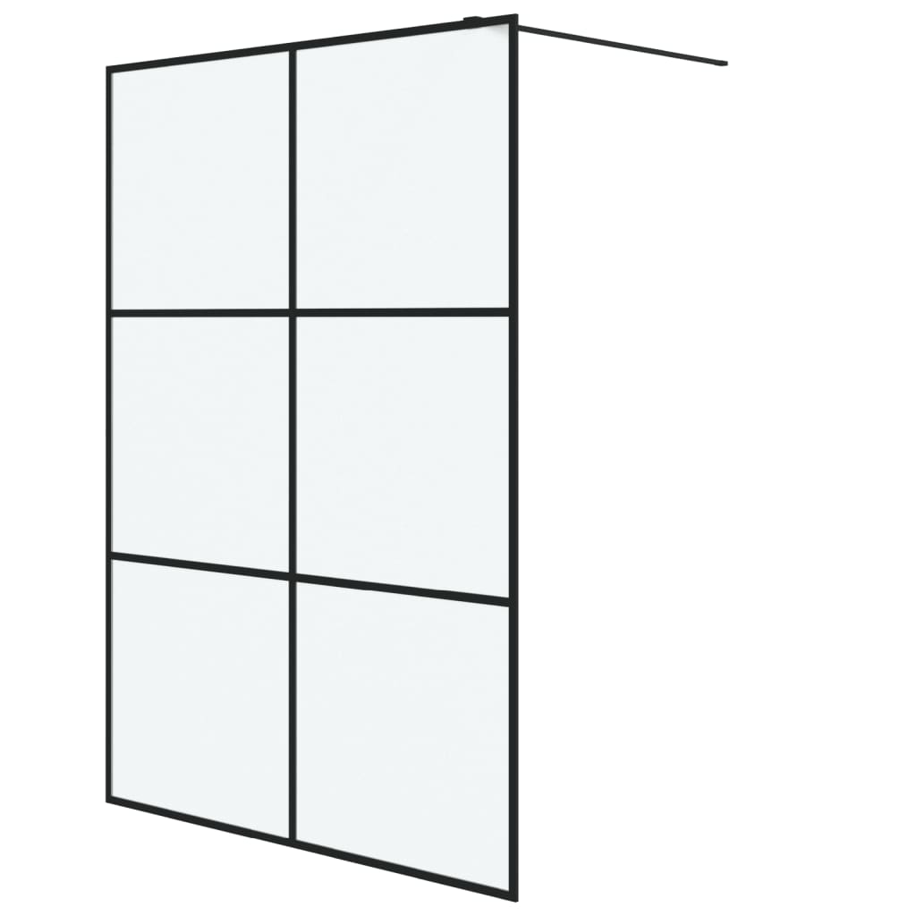 Inloopdouchewand 140x195 cm mat ESG-glas zwart