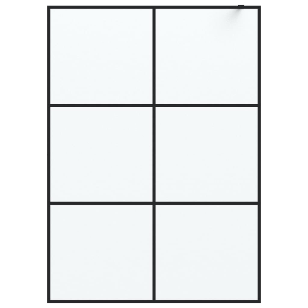 Inloopdouchewand 140x195 cm mat ESG-glas zwart
