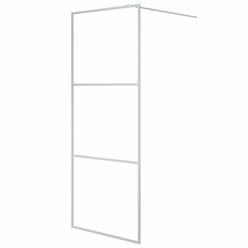 Inloopdouchewand 80x195 cm transparant ESG-glas zilverkleurig