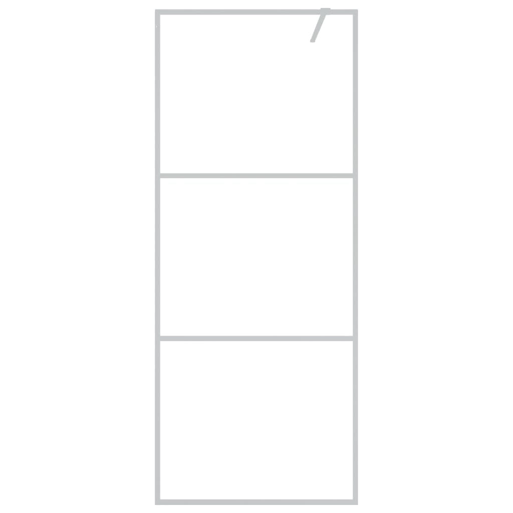 Inloopdouchewand 80x195 cm transparant ESG-glas zilverkleurig